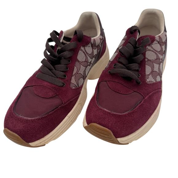 Coach Canvas Logo Suede Lace Up Sneaker FG5057 Shoes Women’s Size 9.5B - Picture 1 of 8